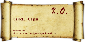 Kindl Olga névjegykártya